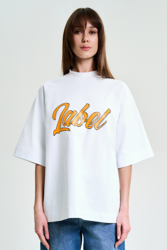 Футболка с рукавом реглан LABEL WHITE